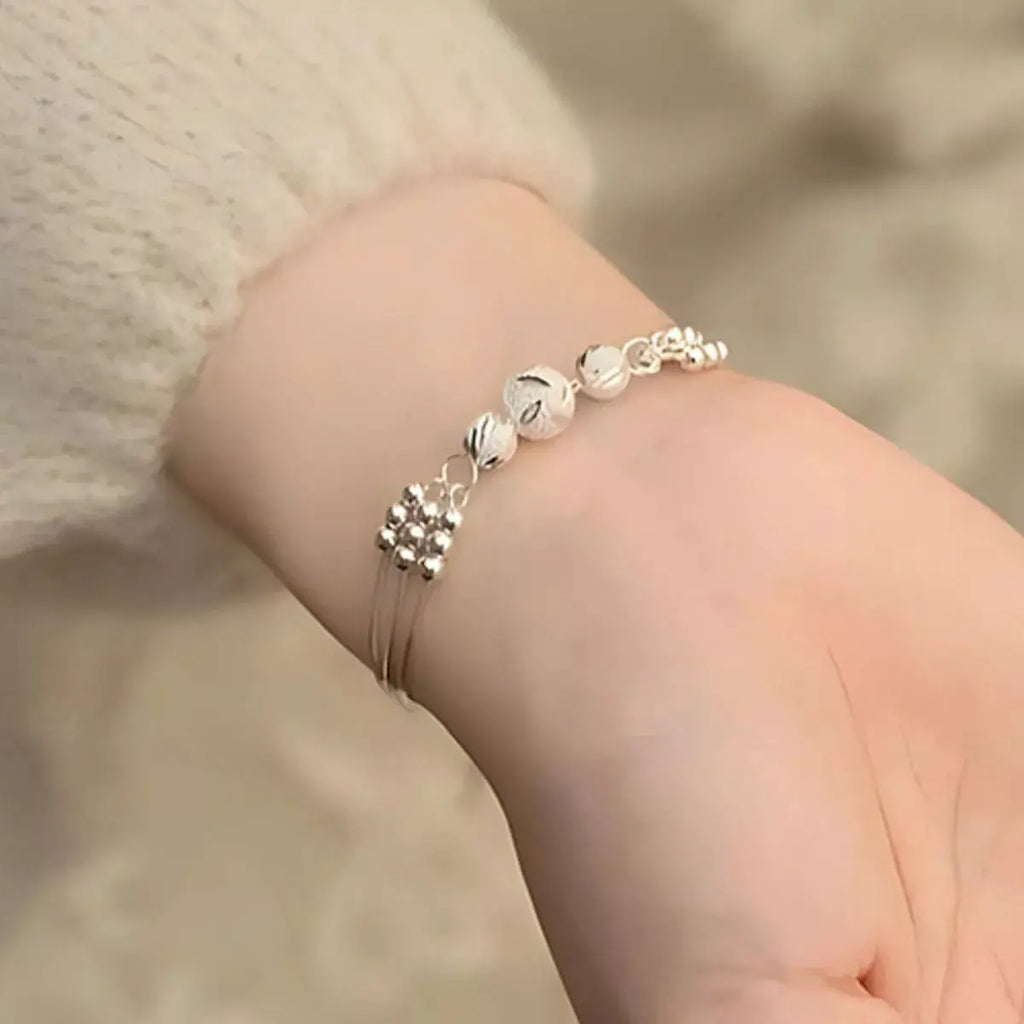 925 Sterling Silver Bead Chain Bracelet by Trendsi