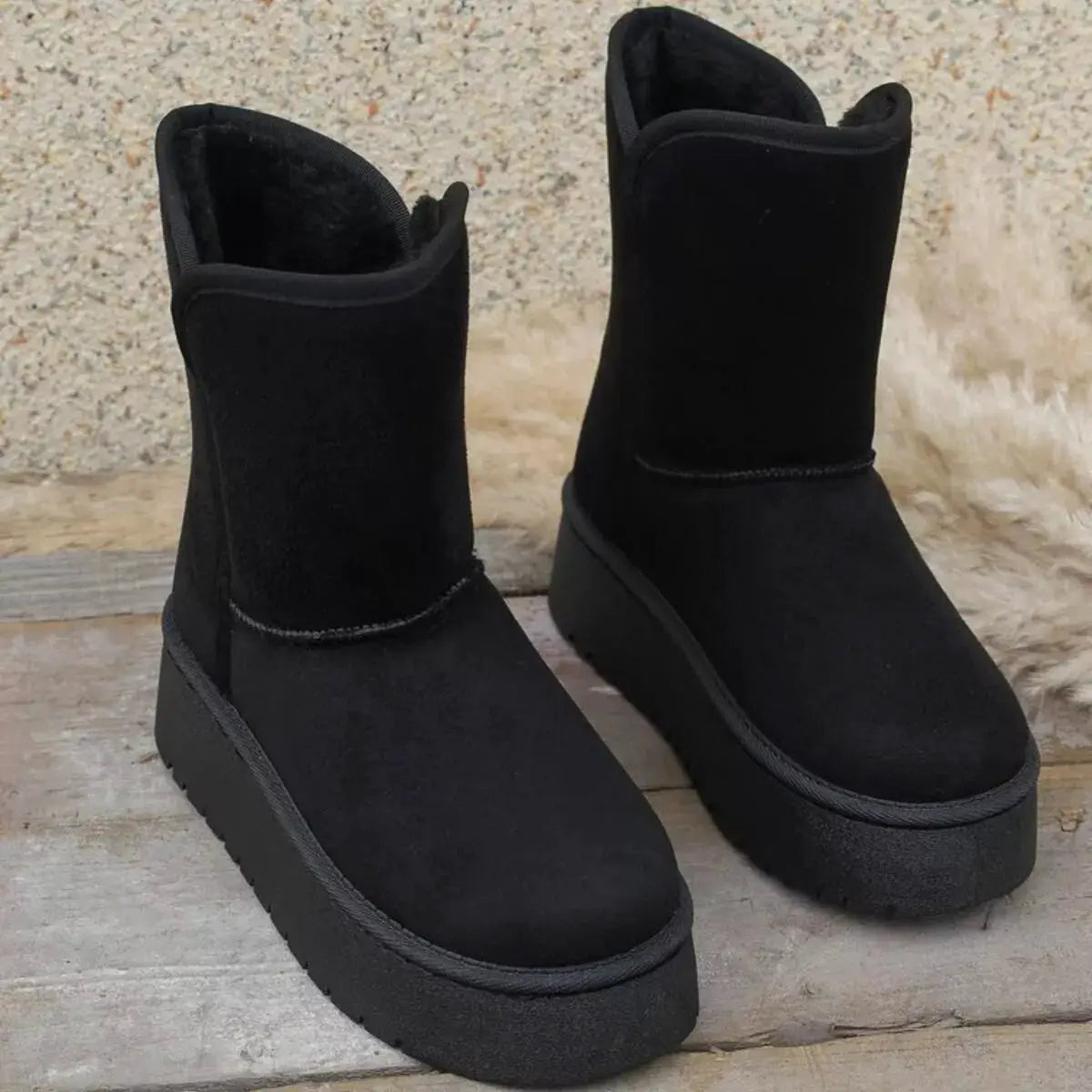 Round Toe Platform Boots by Trendsi