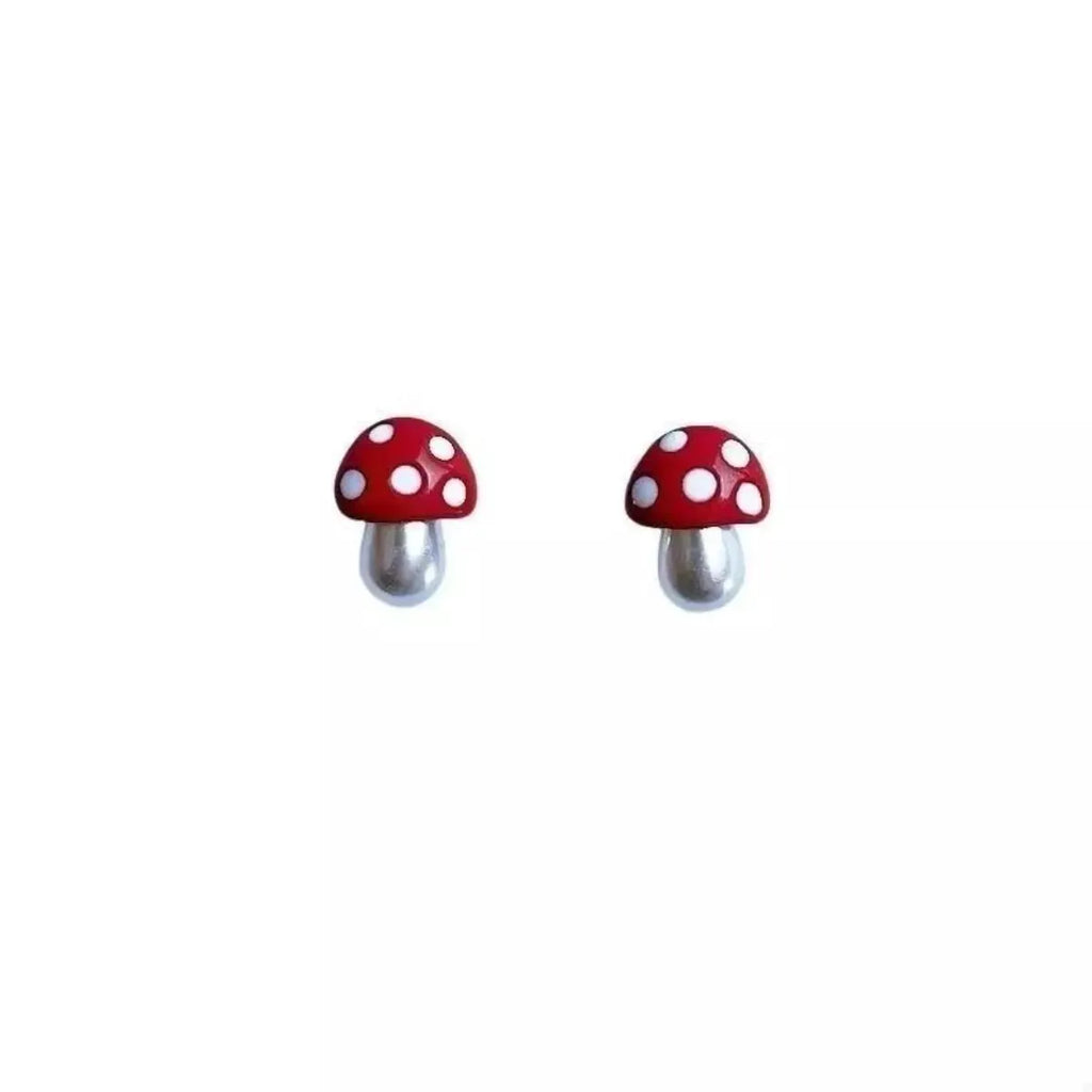 Mushroom Stud Earrings by Trendsi
