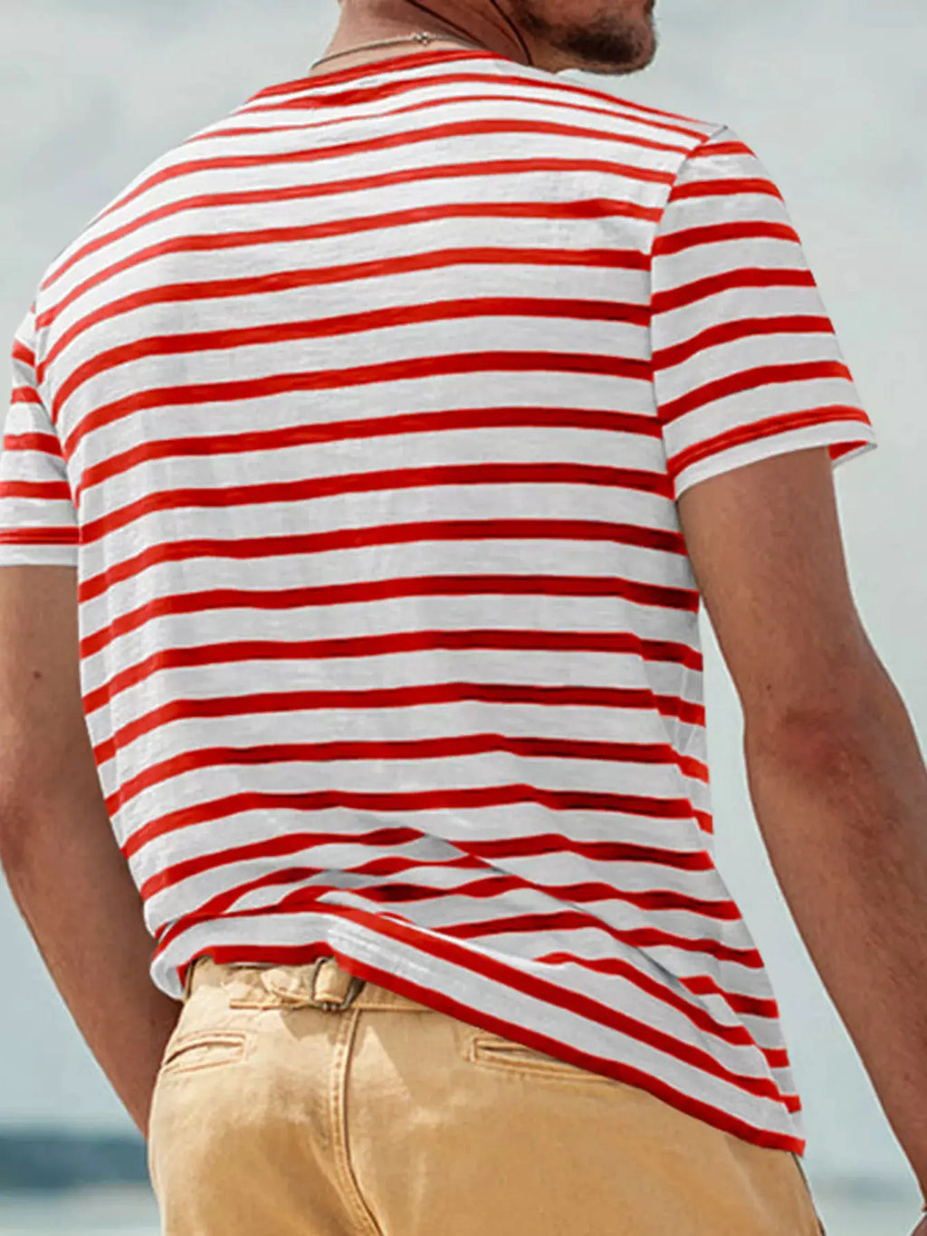 Men's Full Size Striped Pocket Short Sleeve T-Shirt Plus Size by Trendsi