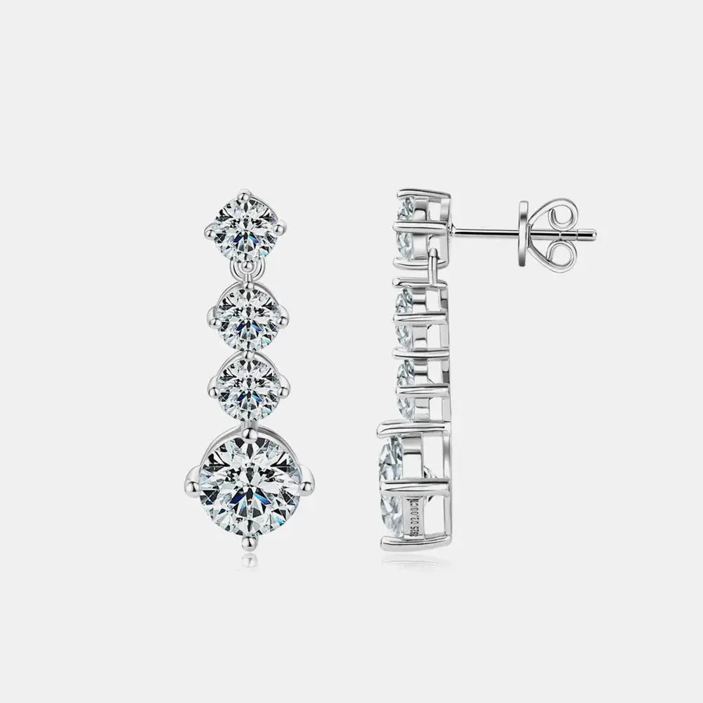 4 Carat Moissanite 925 Sterling Silver Earrings by Trendsi