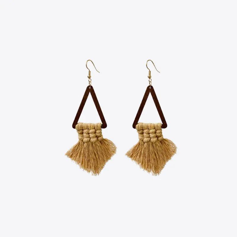 Tassel Detail Geometric Earrings by Trendsi