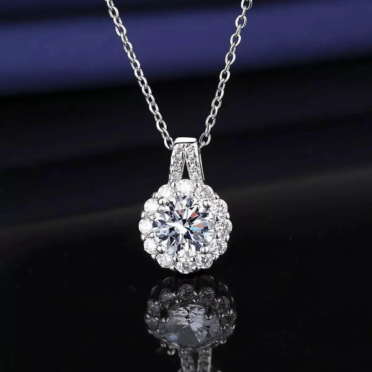2 Carat Moissanite 925 Sterling Silver Necklace by Trendsi