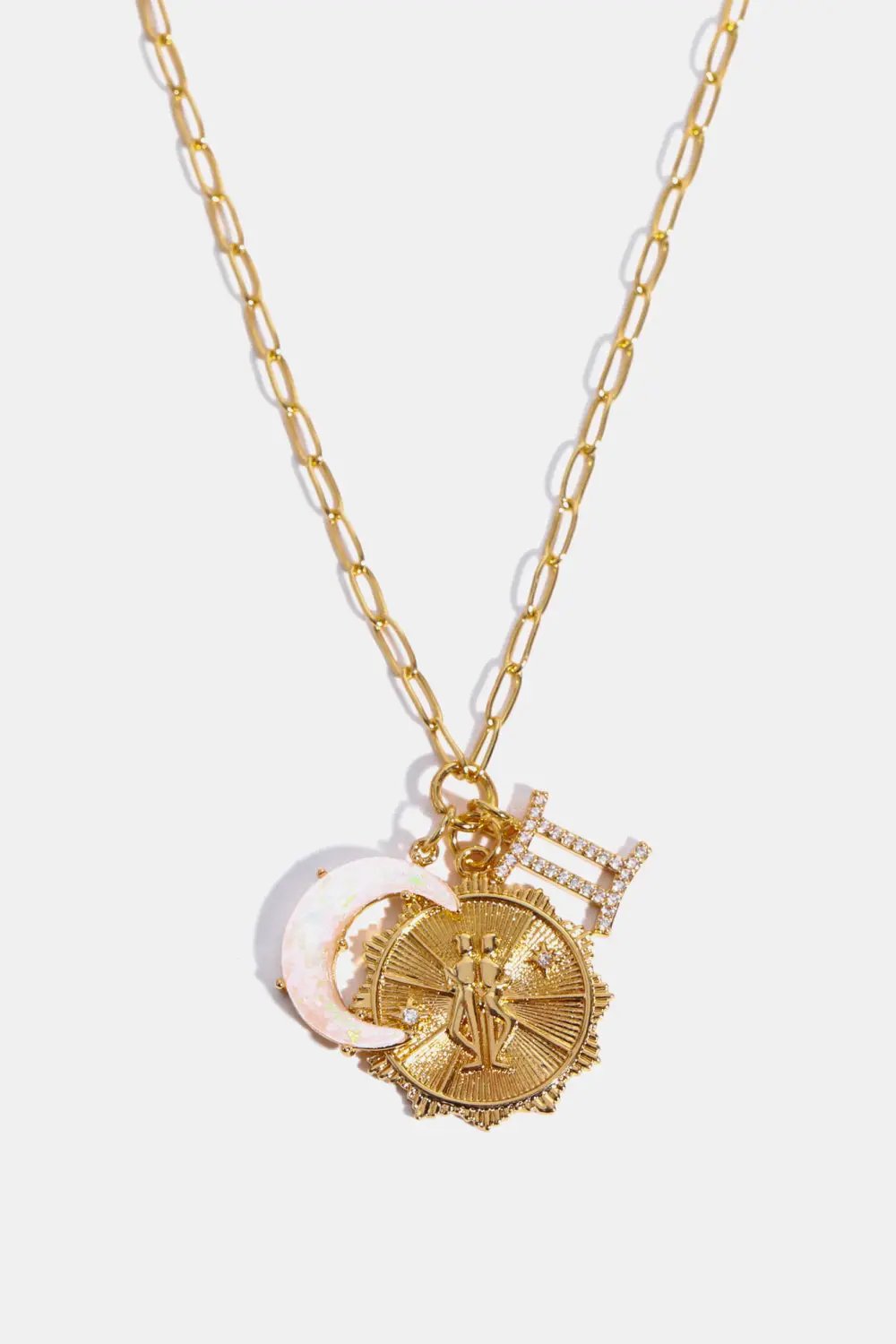 Constellation and Moon Pendant Copper Necklace by Trendsi