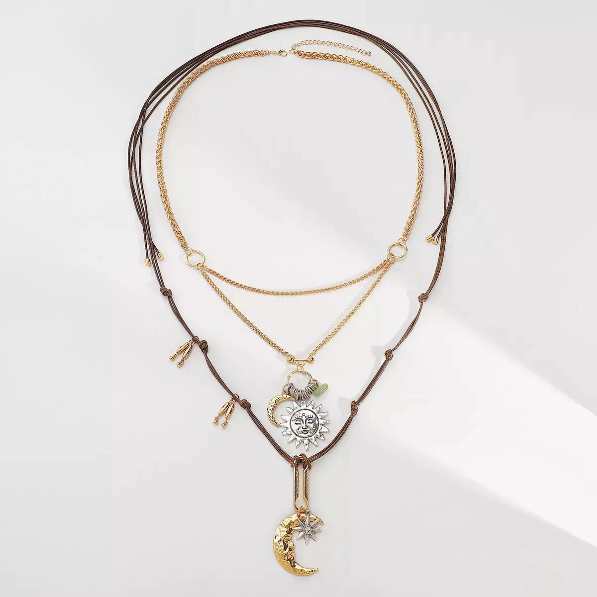 Moon & Sun Pendant Necklace by Trendsi