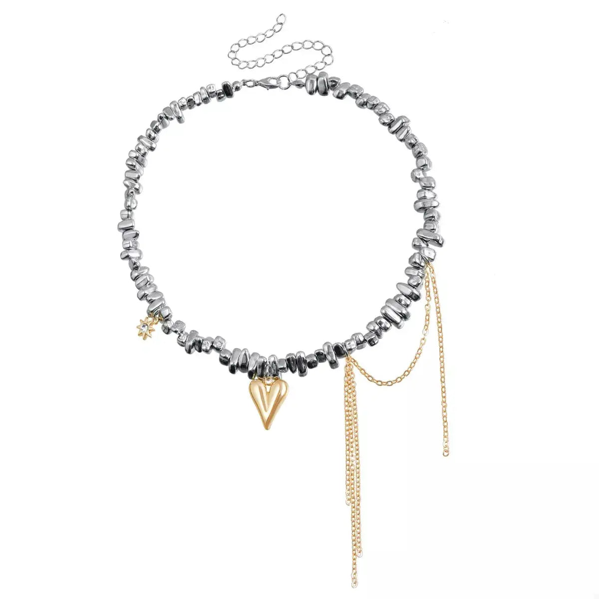 Silver-Plated Heart Necklace by Trendsi