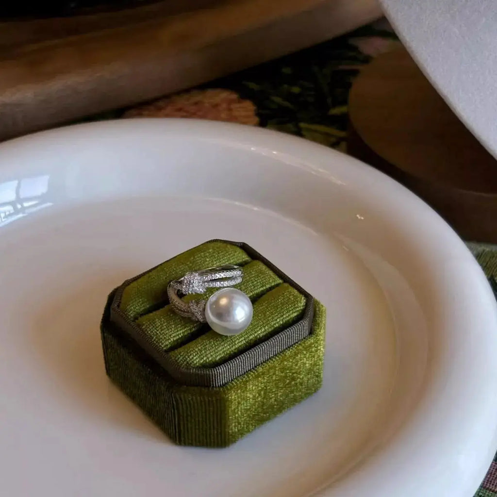 Pearl Zircon Bypass Ring by Trendsi