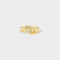 925 Sterling Silver Double-Layered Knot Ring by Trendsi