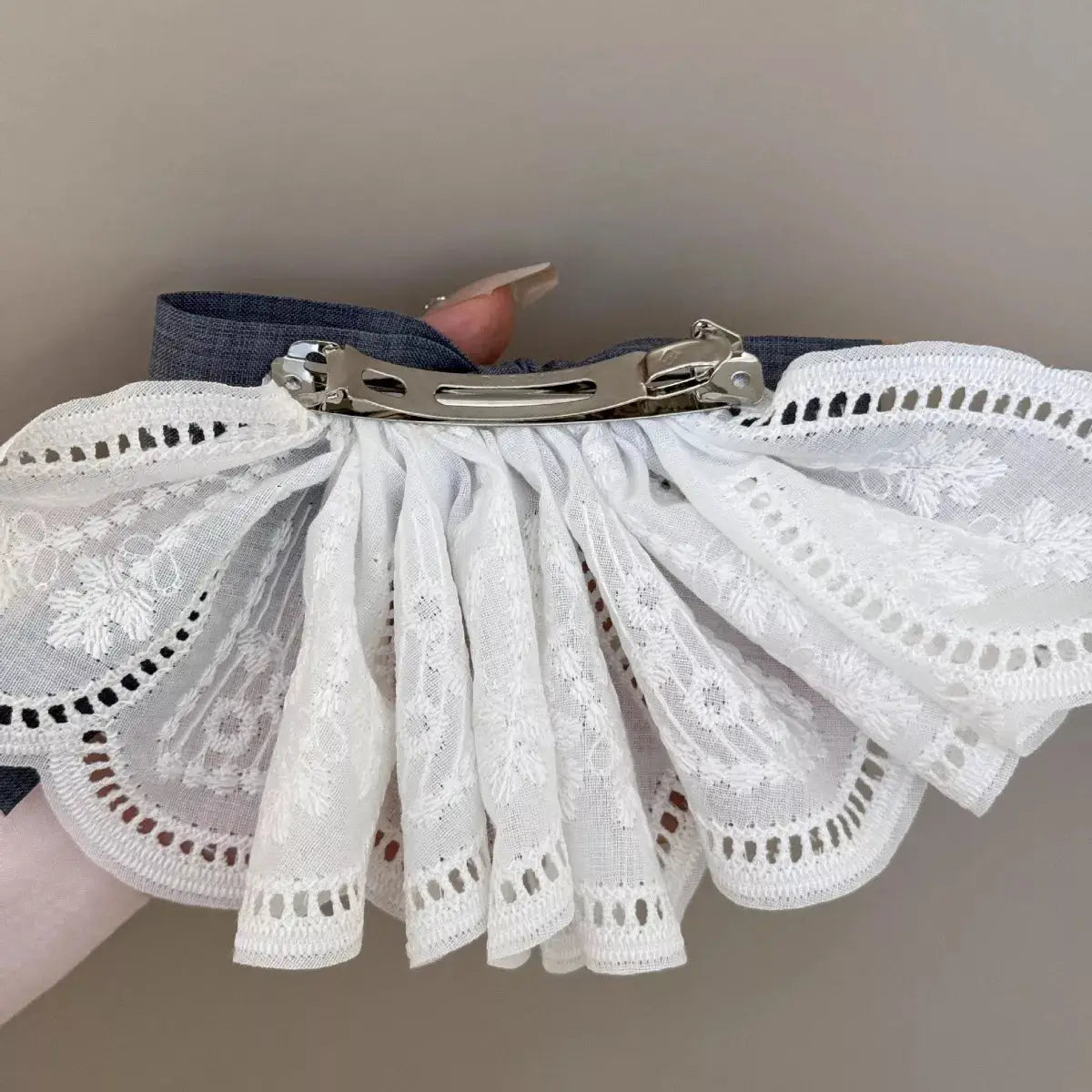Lace Hair Clip with Ribbon by Trendsi