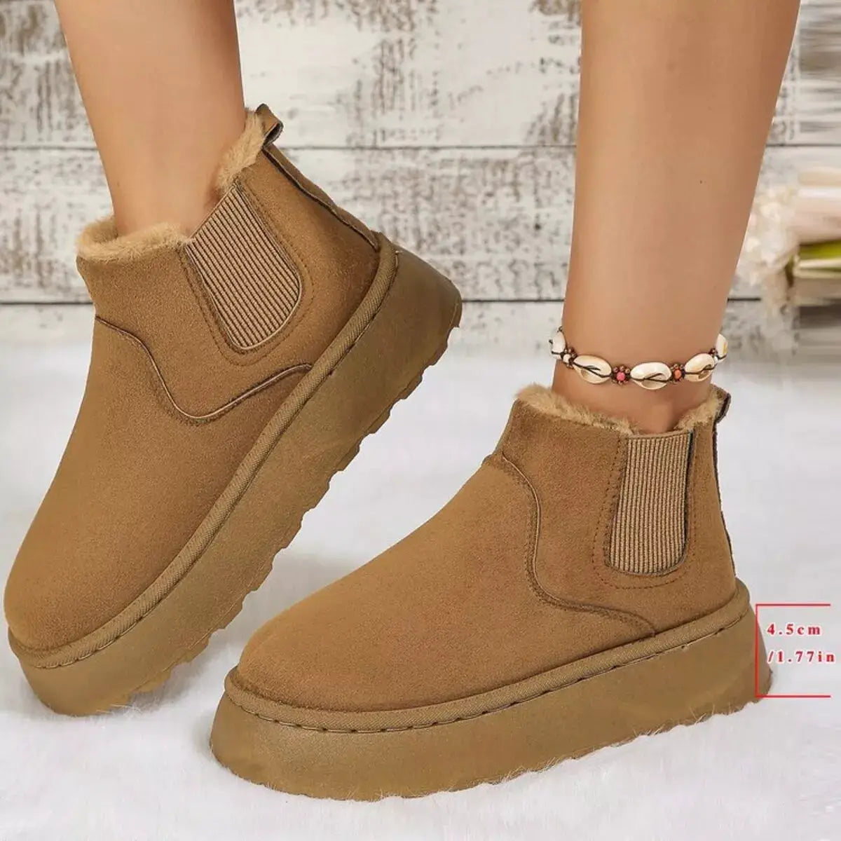 Round Toe Platform Ankle Boots by Trendsi