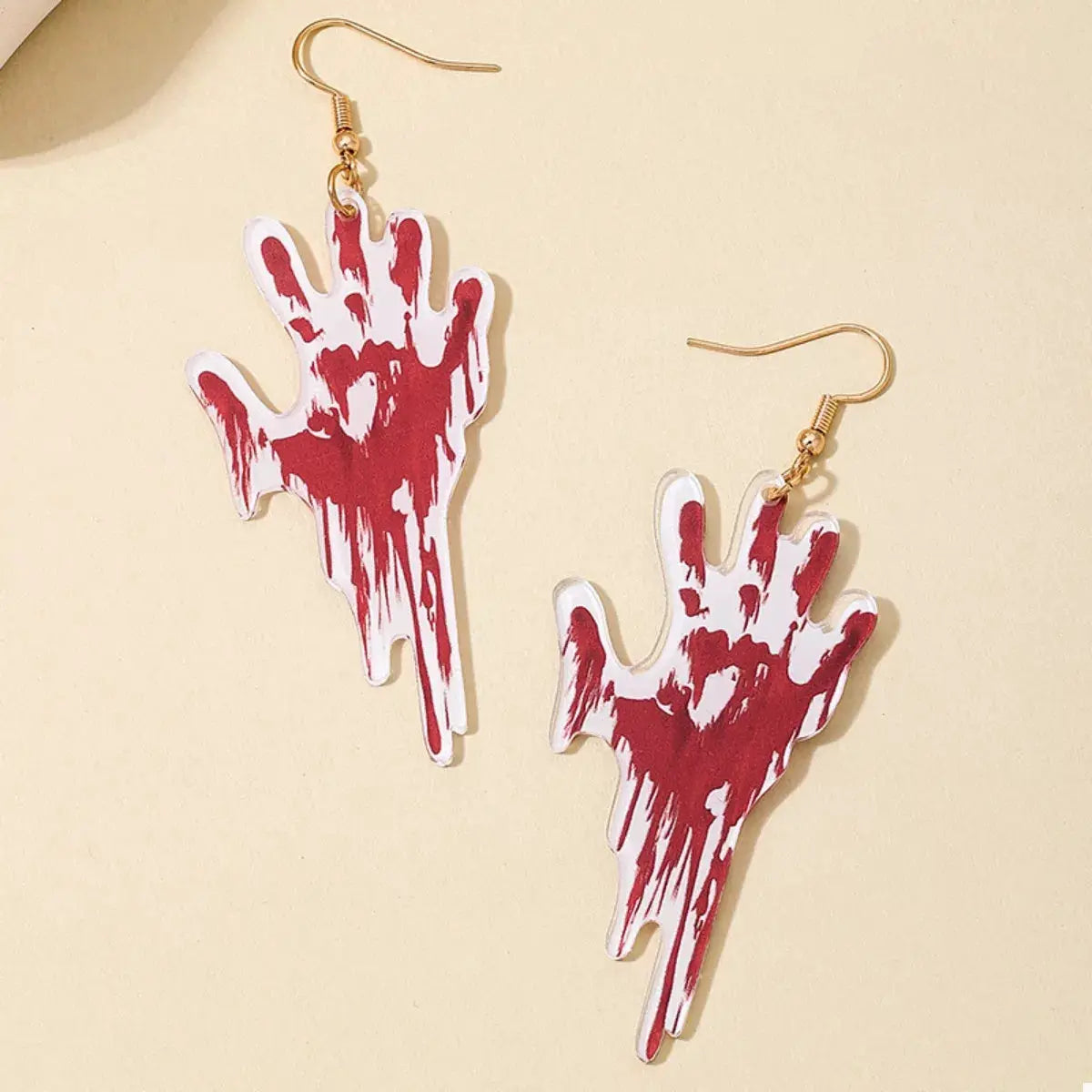 Halloween Bloody Hand Dangle Earrings by Trendsi