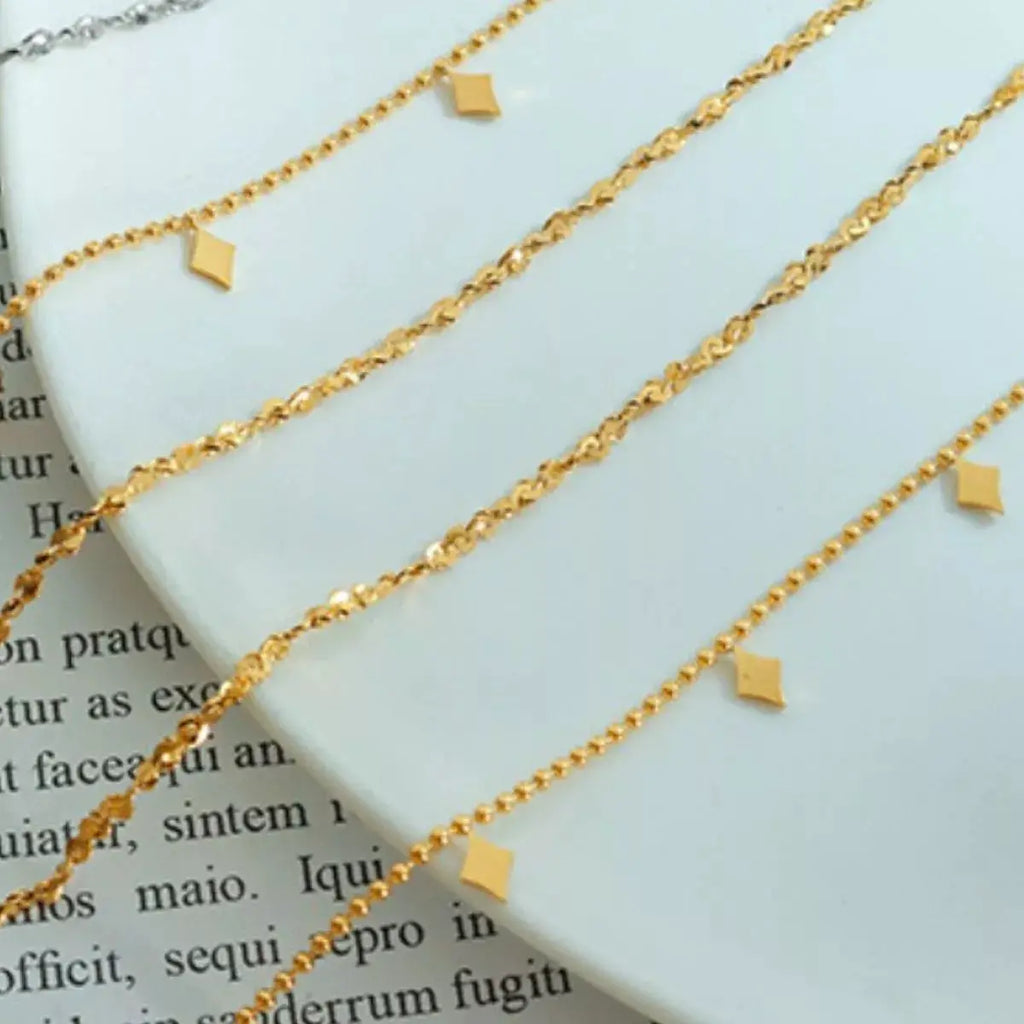 18K Gold-Plated Titanium Steel Layered Necklace by Trendsi