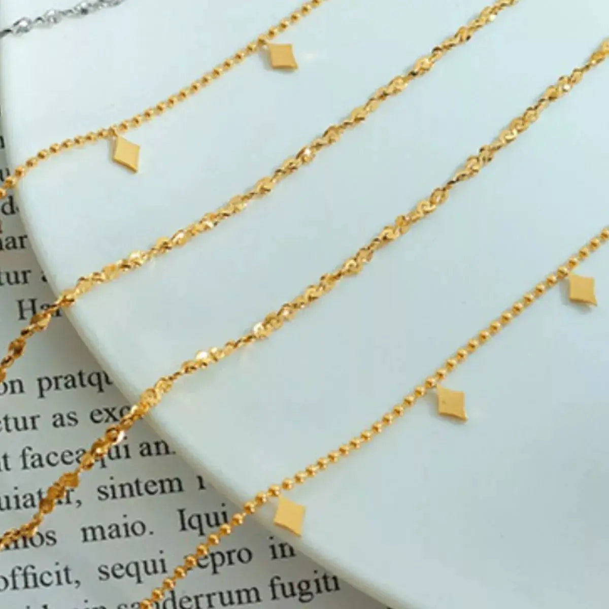 18K Gold-Plated Titanium Steel Layered Necklace by Trendsi