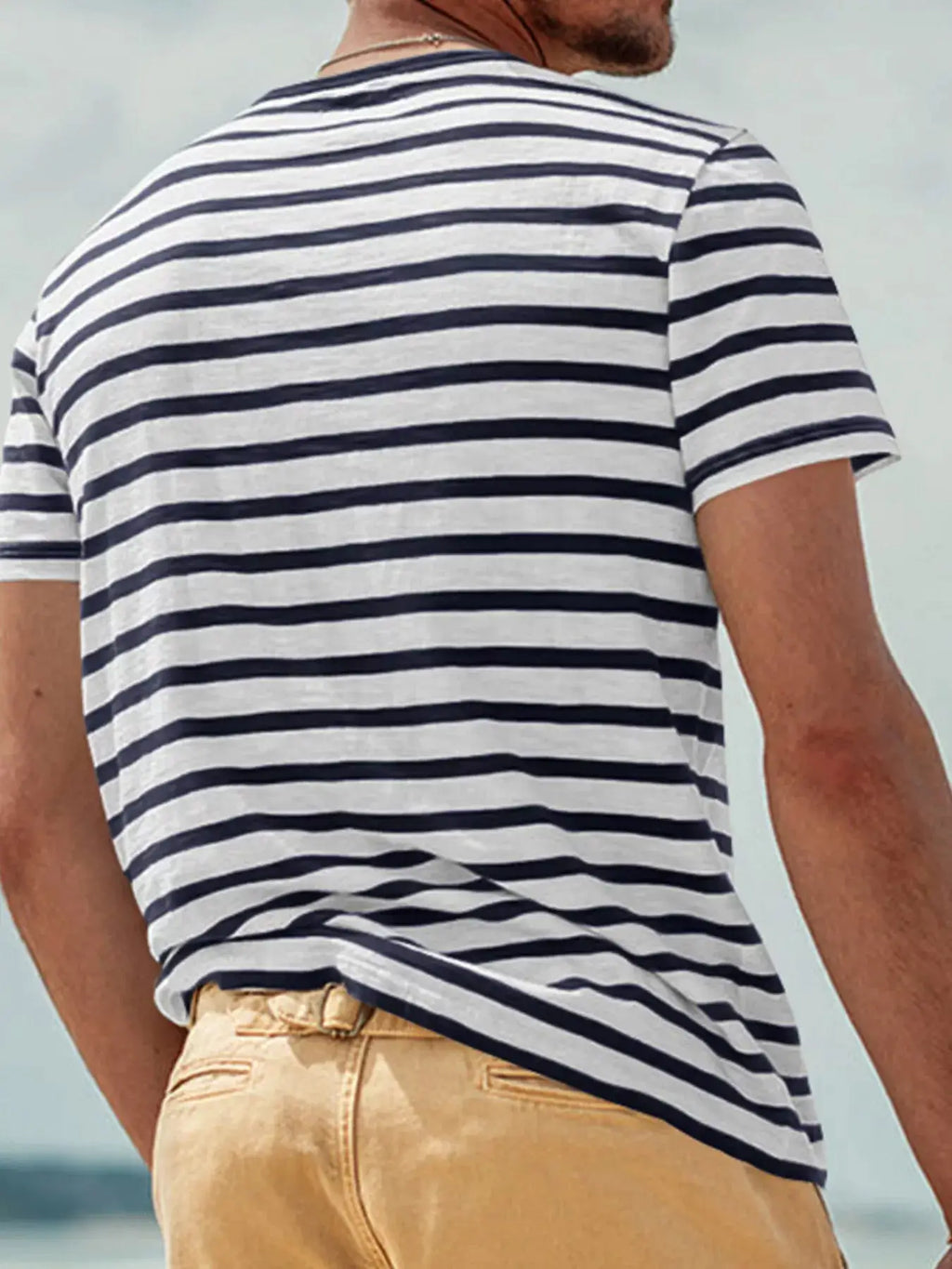 Men's Full Size Striped Pocket Short Sleeve T-Shirt Plus Size by Trendsi