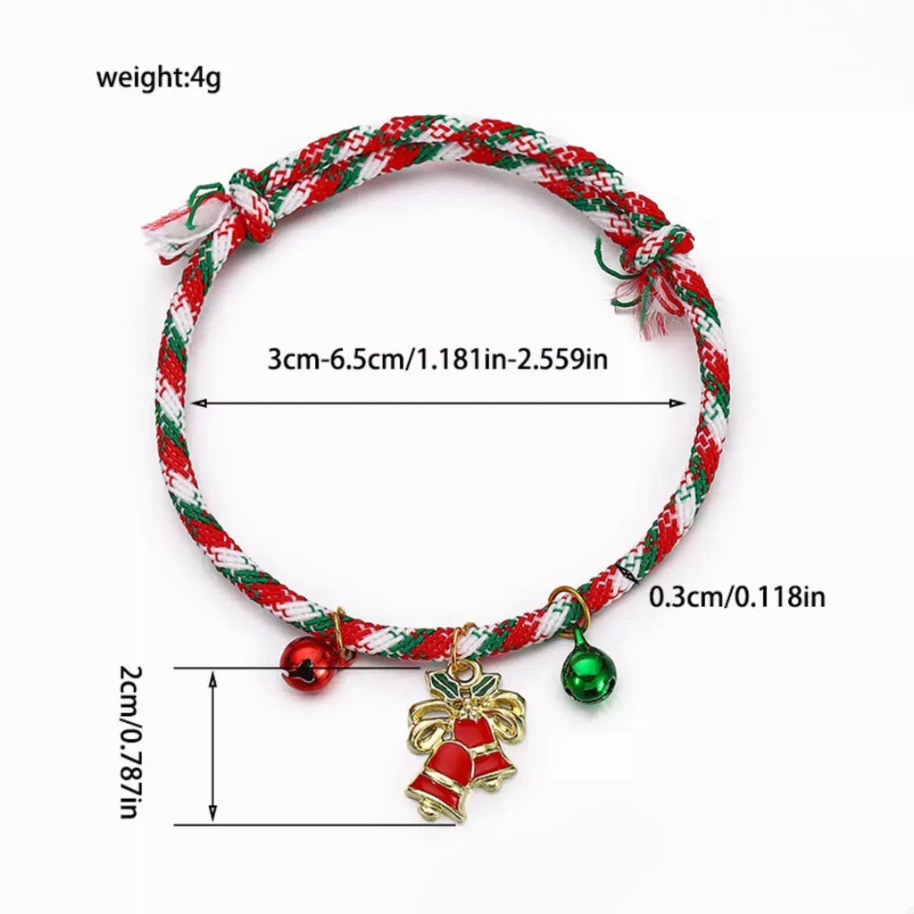Christmas Charm Braided Rope Bracelet by Trendsi