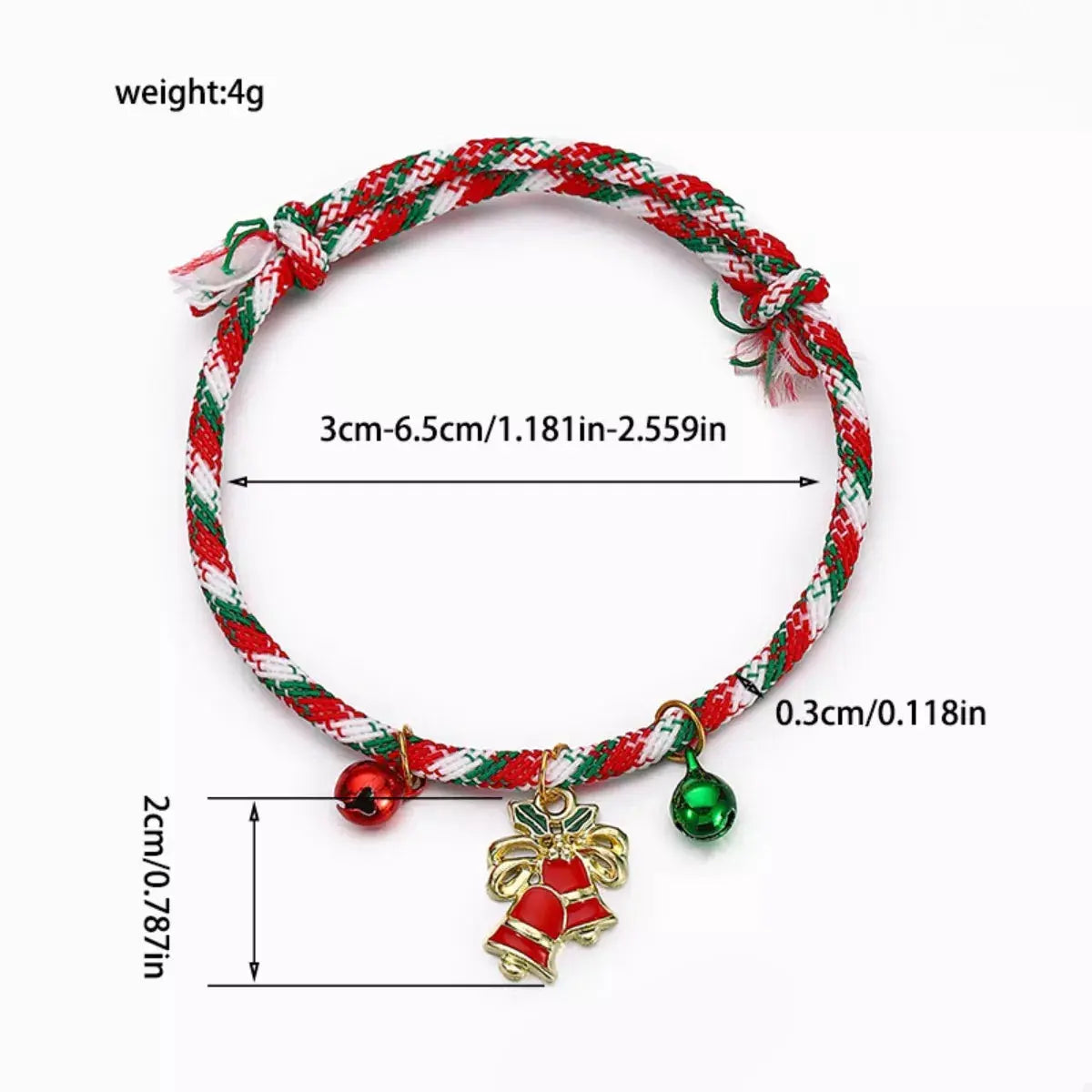 Christmas Charm Braided Rope Bracelet by Trendsi