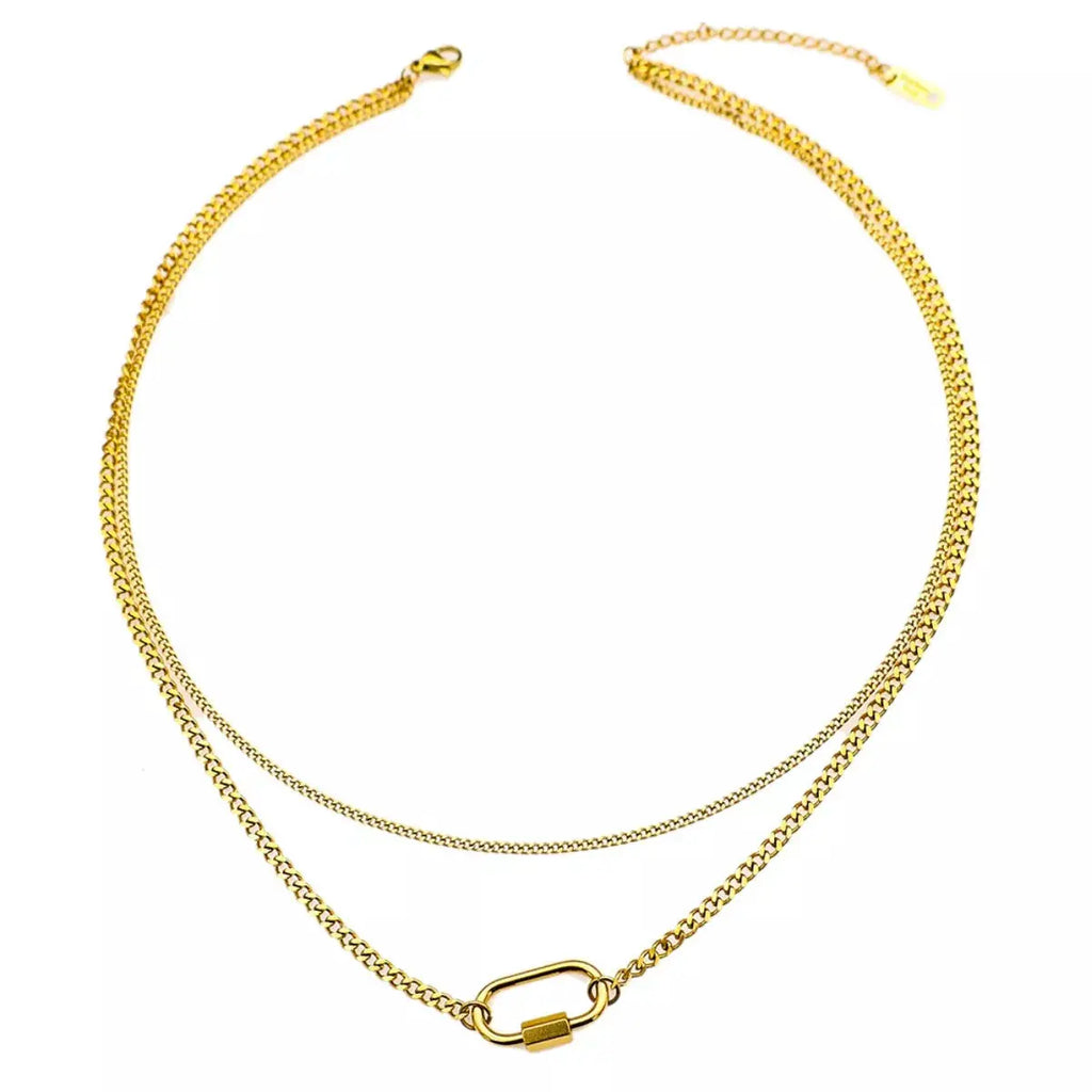 18K Gold-Plated Double Layered Necklace by Trendsi