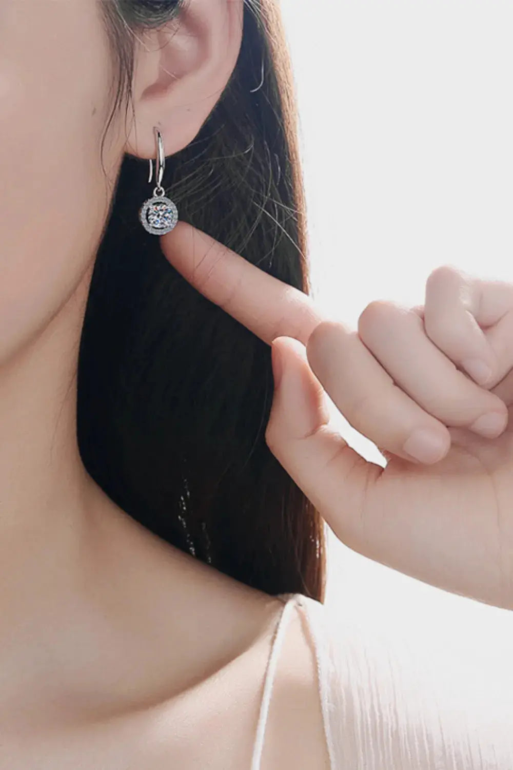 1 Carat Moissanite 925 Sterling Silver Drop Earrings by Trendsi