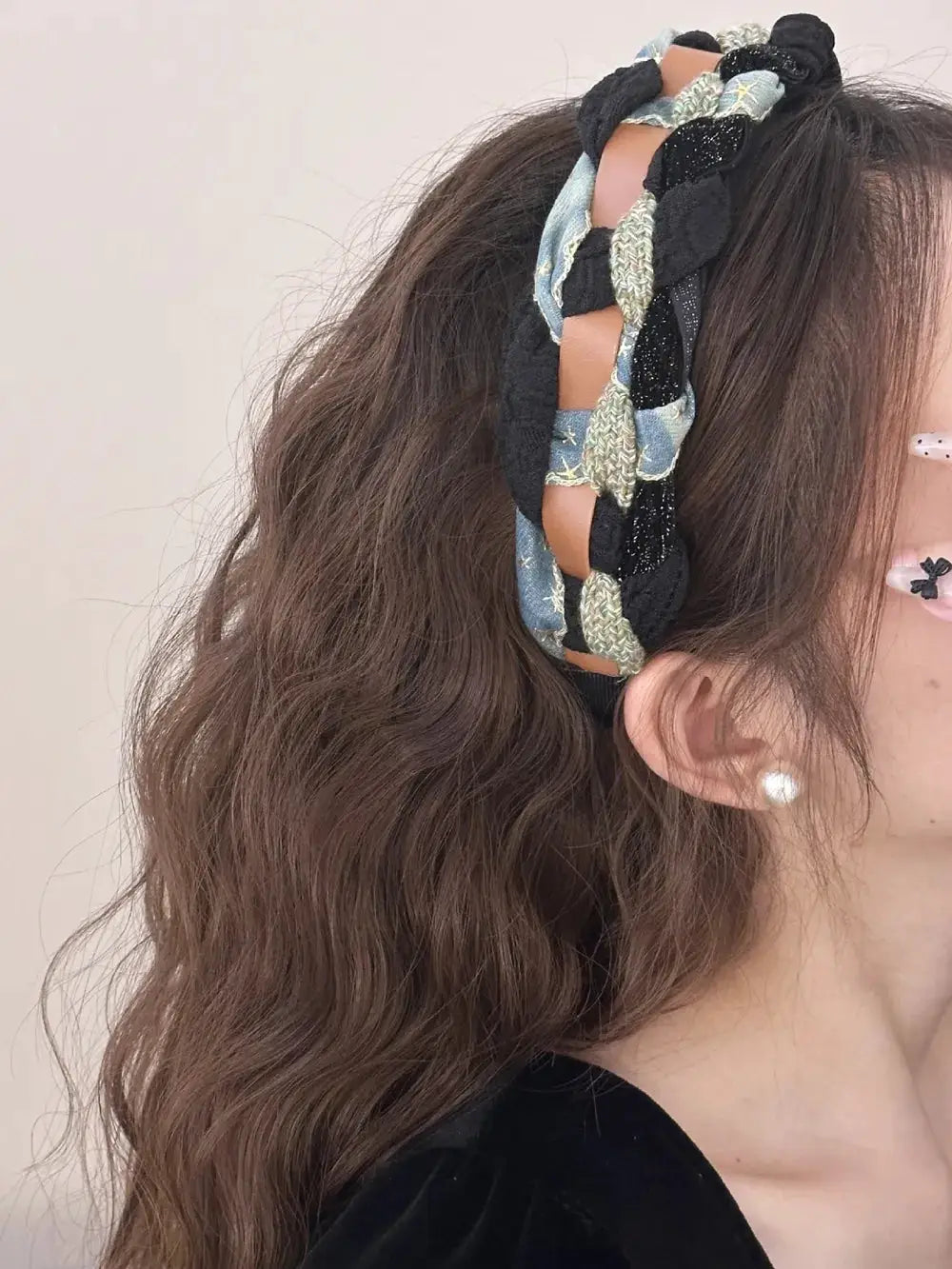 Denim Braided Wide Headband by Trendsi