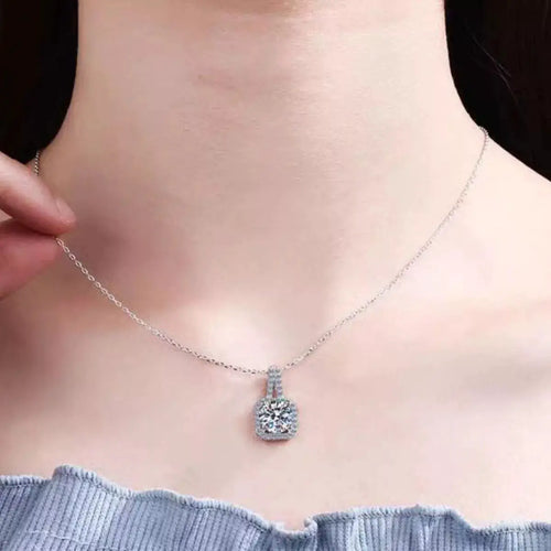 5 Carat Moissanite 925 Sterling Silver Pendant Necklace by Trendsi