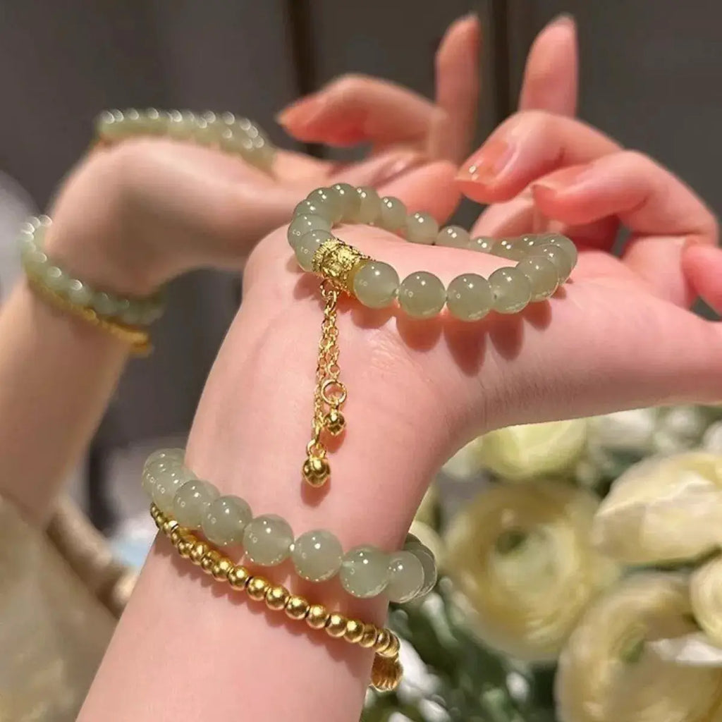 18K Gold-Plated Bead Bracelet by Trendsi