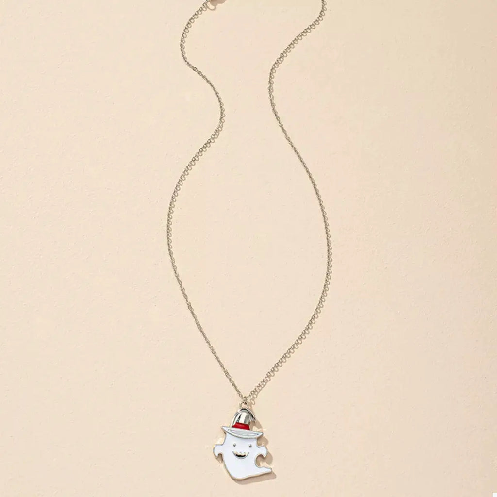 Halloween Cute Ghost Pendant Necklace by Trendsi