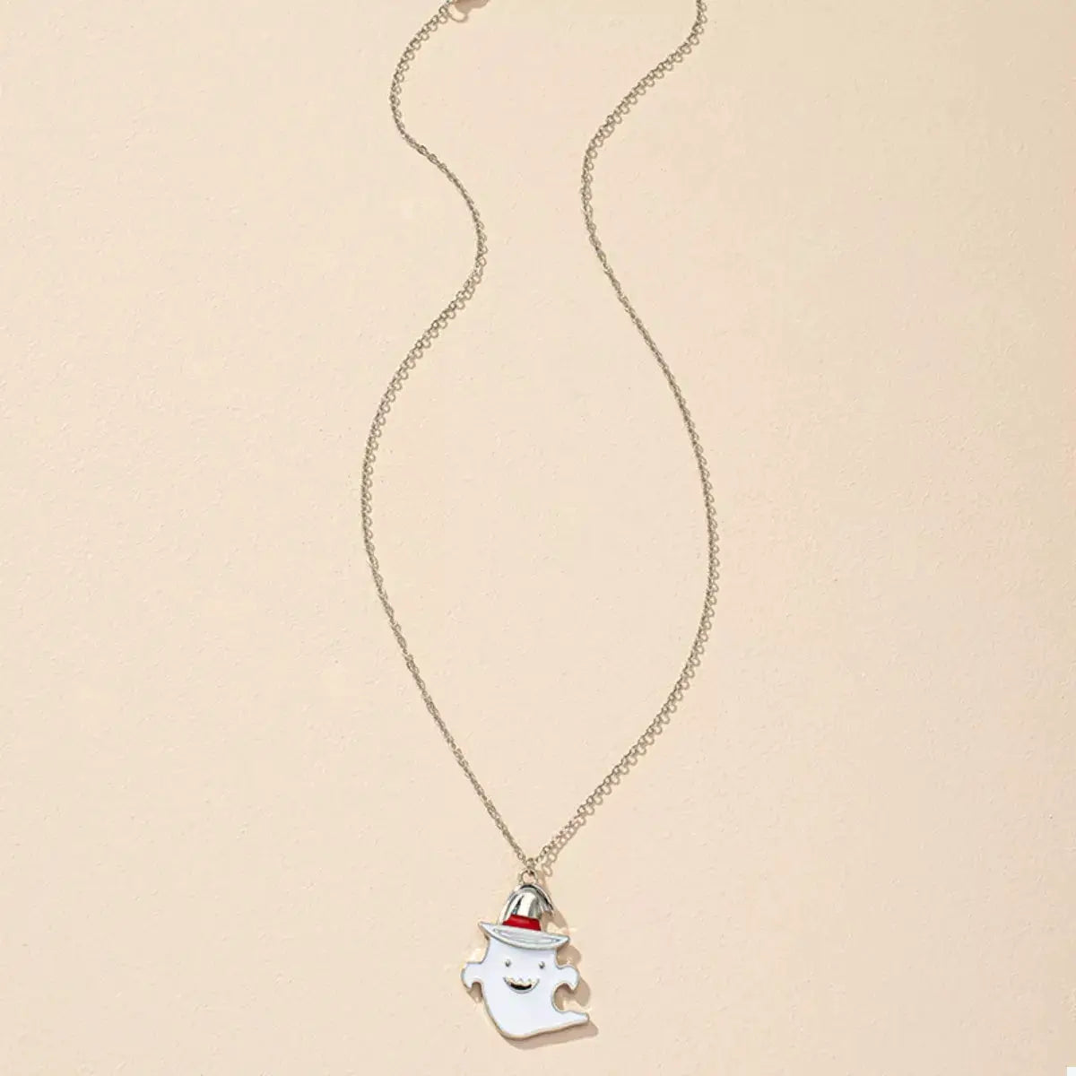 Halloween Cute Ghost Pendant Necklace by Trendsi