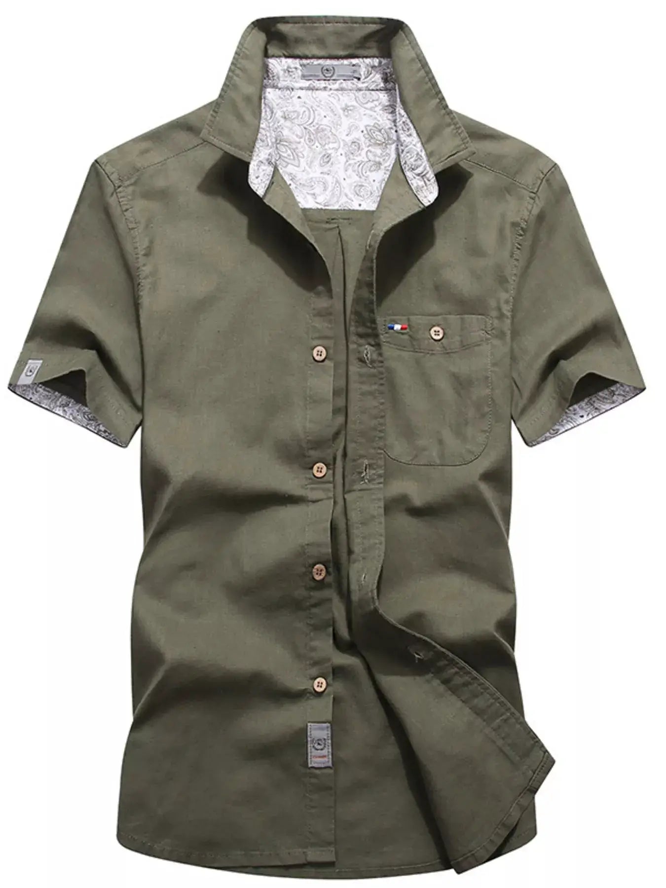 Men's Full Size Button Up Short-Sleeve Casual Shirt Plus Size by Trendsi