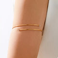Delicate Gold Wire Upper Arm Bracelet by Trendsi