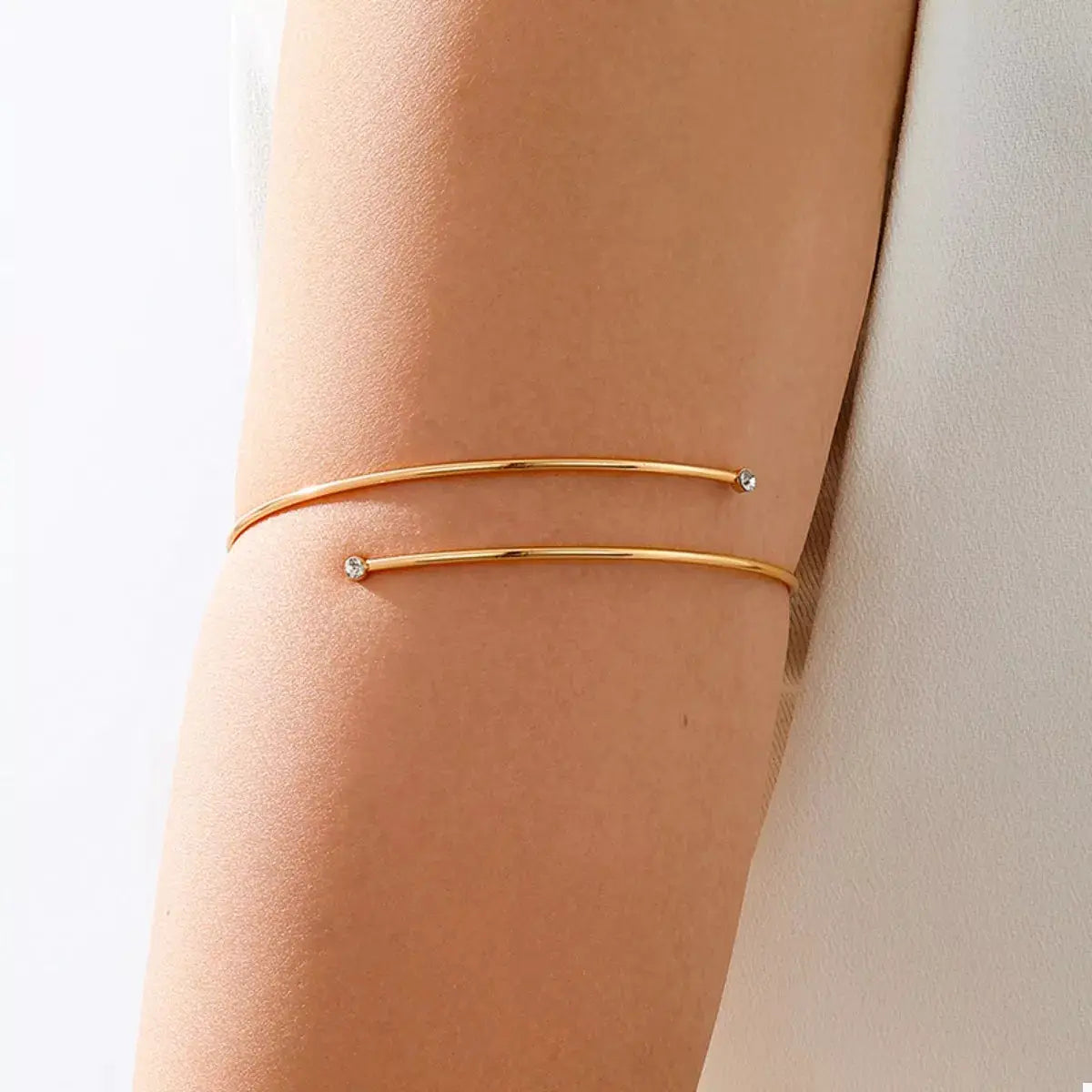 Delicate Gold Wire Upper Arm Bracelet by Trendsi