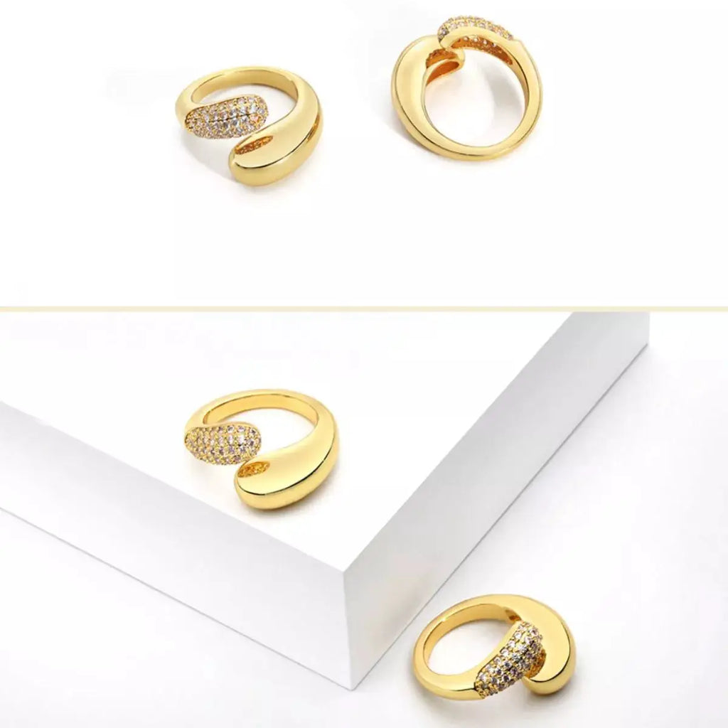 18K Gold-Plated Open Ring by Trendsi