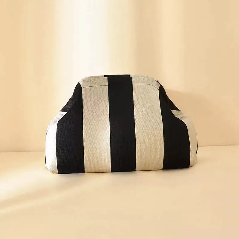 Striped Portable Clutch by Trendsi