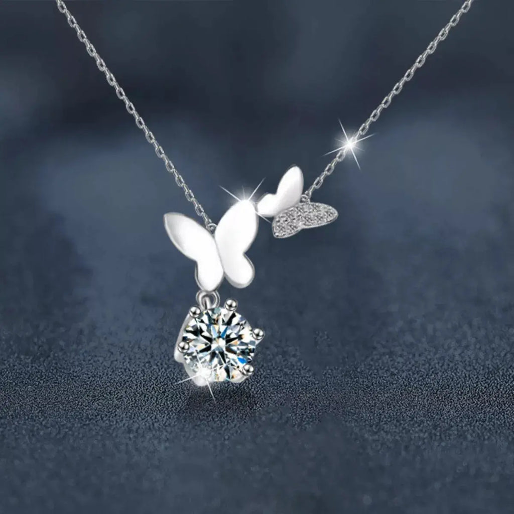 1 Carat Moissanite 925 Sterling Silver Pendant Necklace by Trendsi