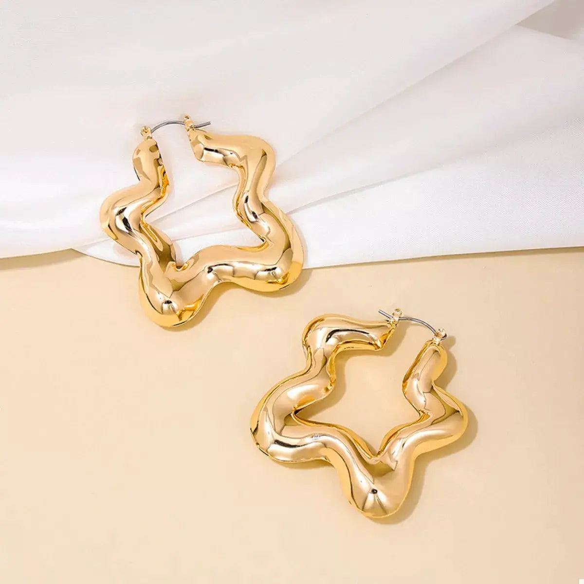 Star Shaped Hoop Earrings by Trendsi