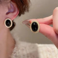 Alloy Gemstone Stud Earrings by Trendsi
