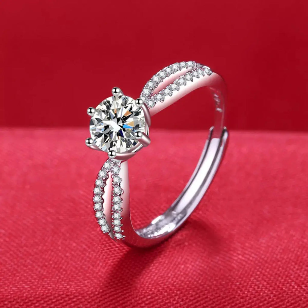 1 Carat Moissanite 925 Sterling Silver Ring by Trendsi