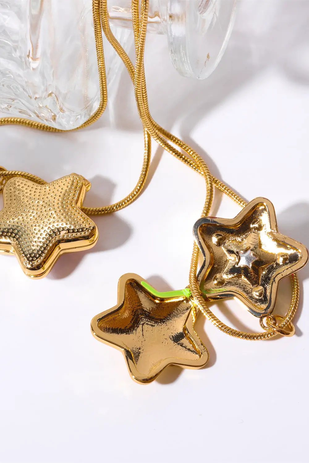 Rhinestone Decor Star Box Pendant Necklace by Trendsi