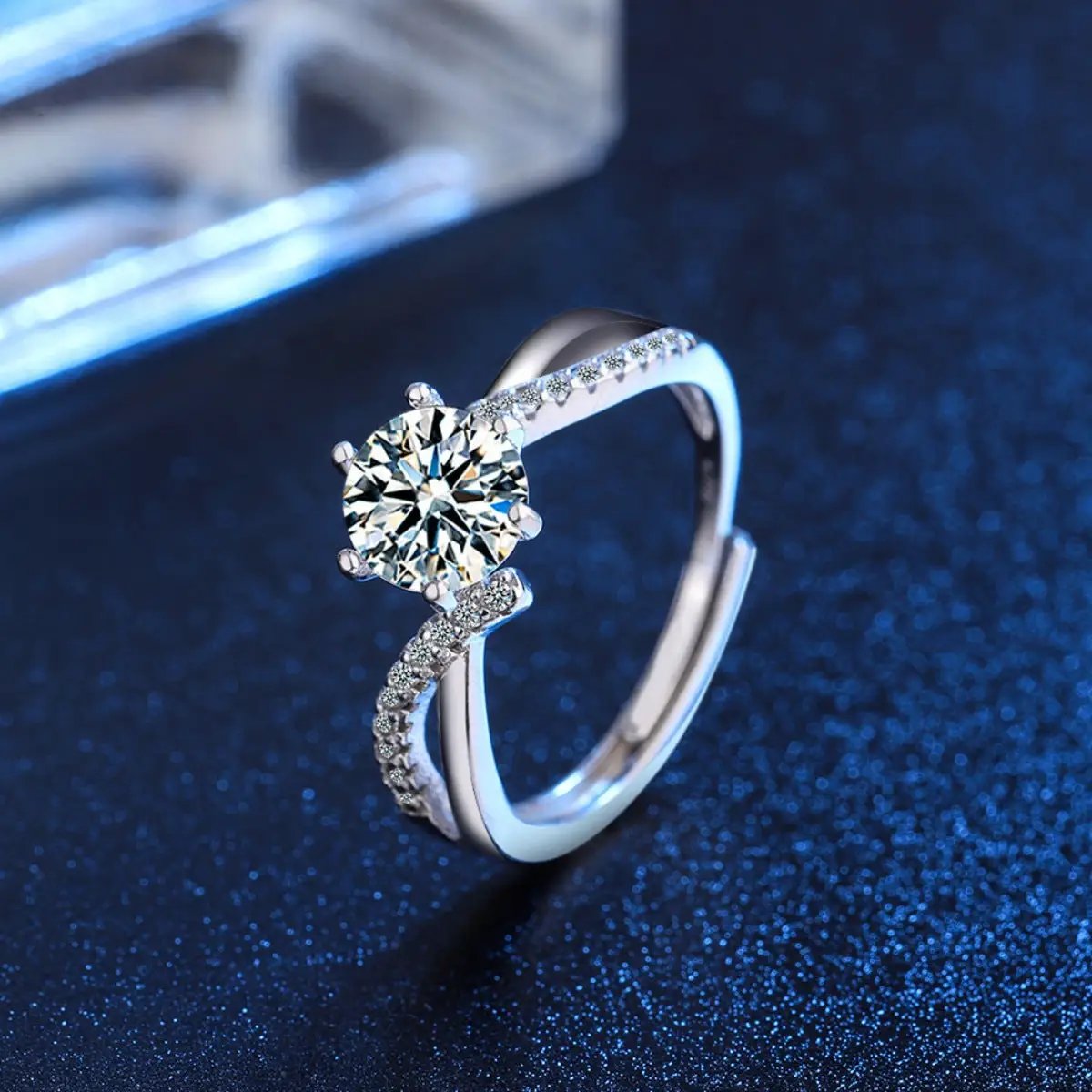 1 Carat Moissanite 925 Sterling Silver Ring by Trendsi
