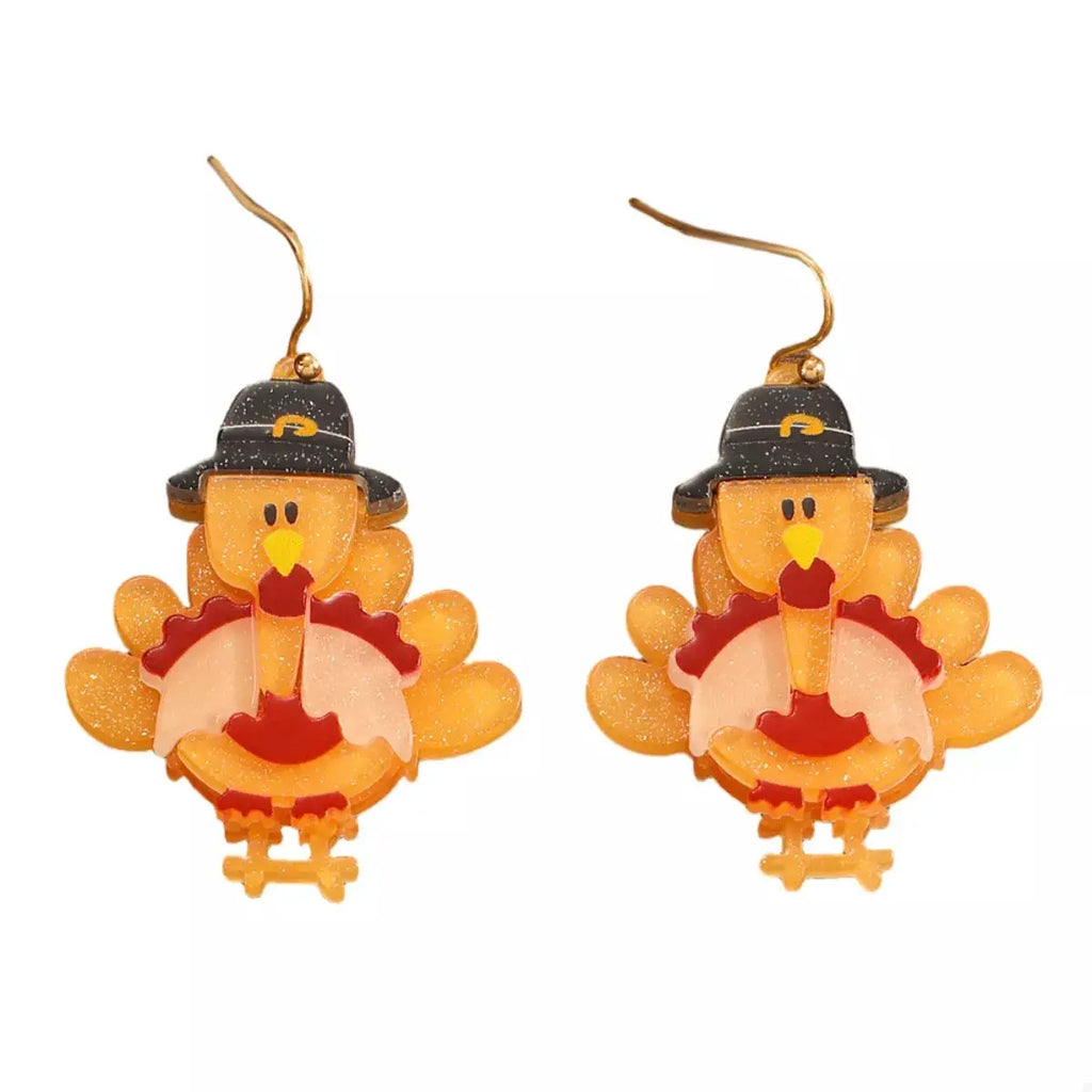 Thanksgiving Turkey Dangle Earrings by Trendsi