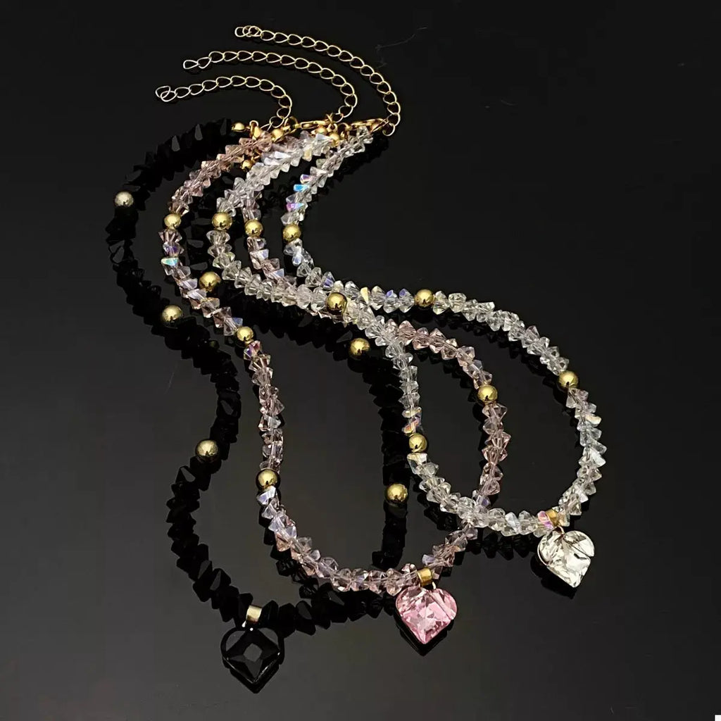Pearl & Heart Pendant Necklace by Trendsi