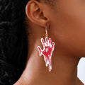 Halloween Bloody Hand Dangle Earrings by Trendsi
