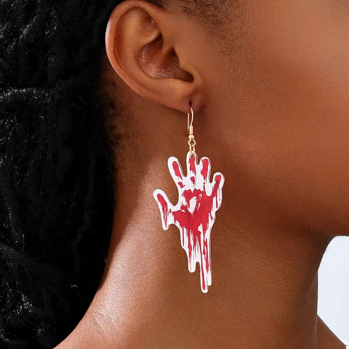 Halloween Bloody Hand Dangle Earrings by Trendsi