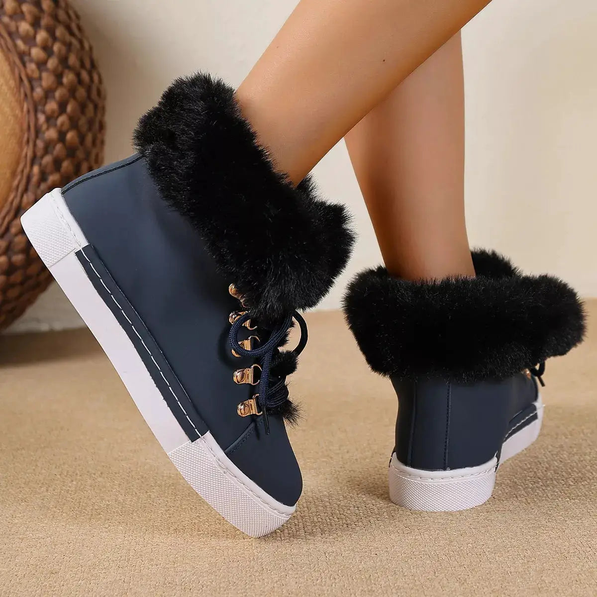 Round Toe Platform Boots by Trendsi