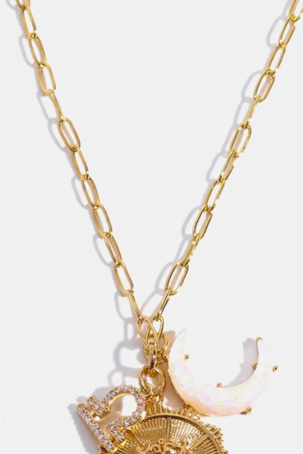 Constellation and Moon Pendant Copper Necklace by Trendsi