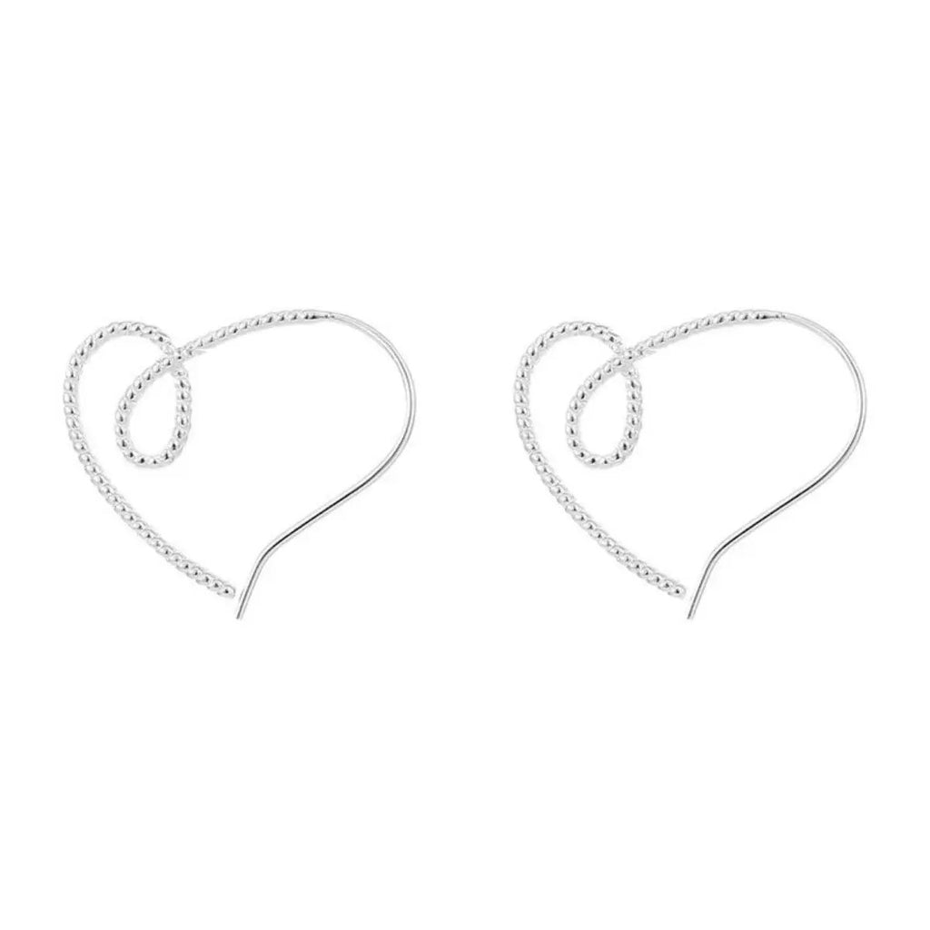 Heart-Shaped Dangle Earrings by Trendsi