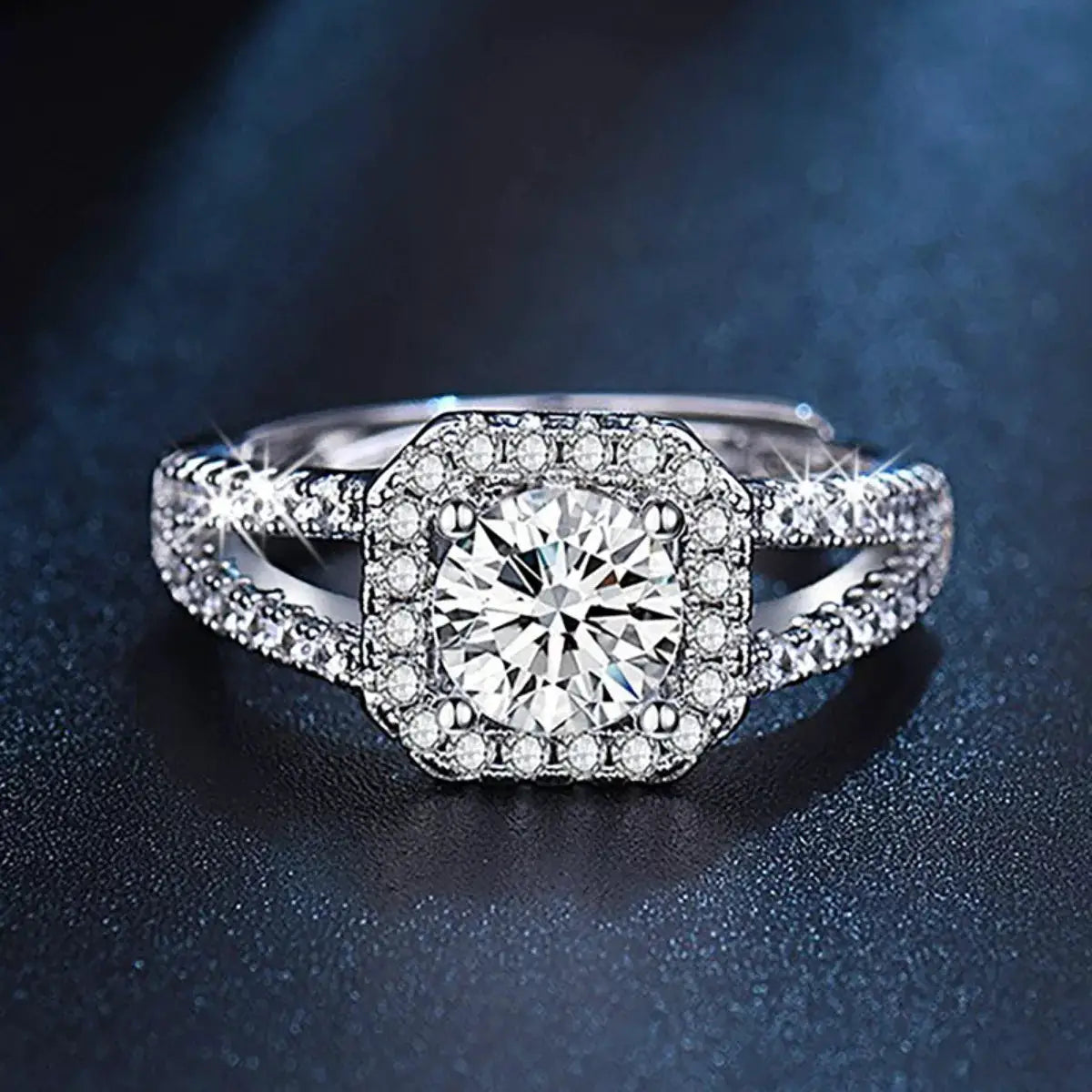 1 Carat Moissanite 925 Sterling Silver Ring by Trendsi