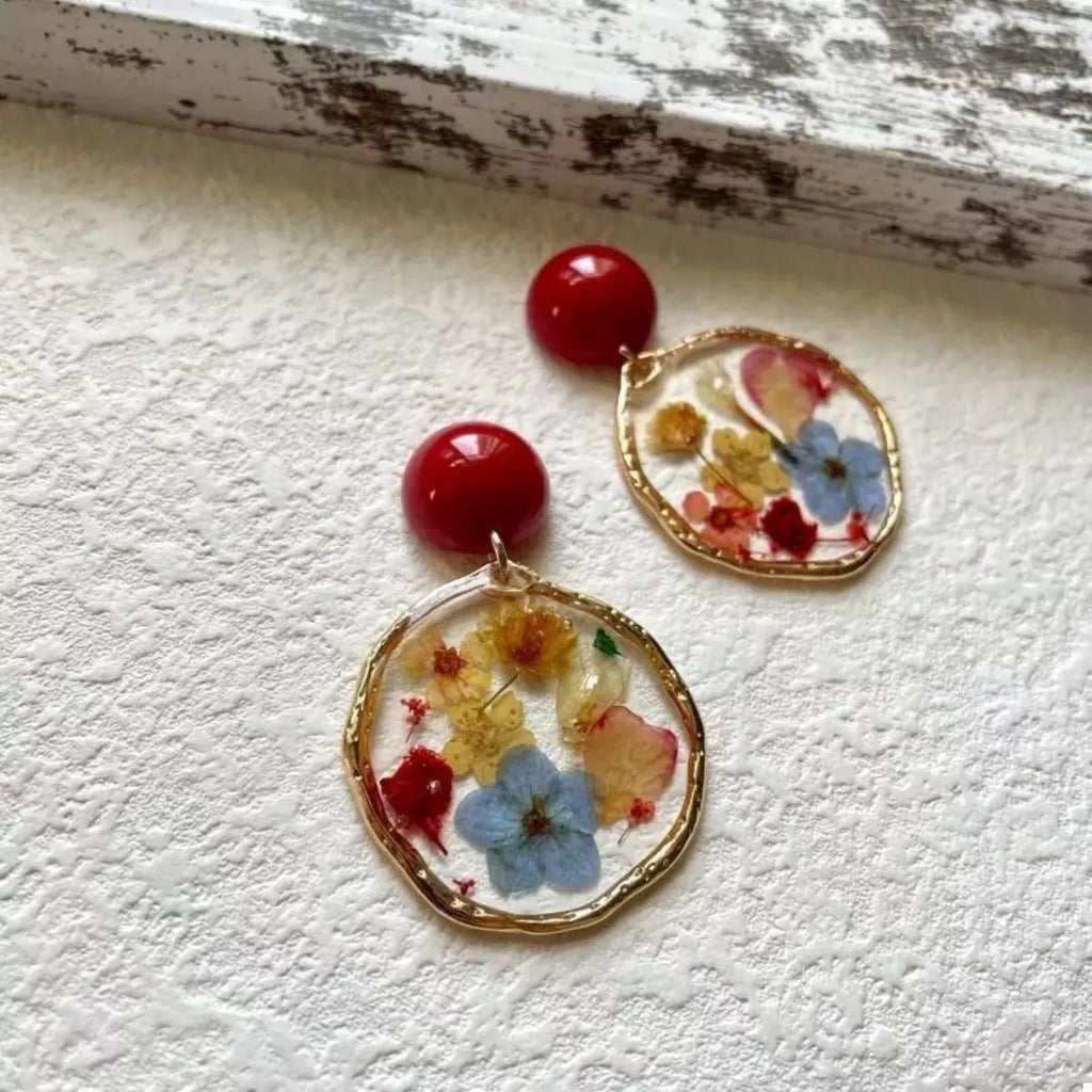 18K Gold-Plated Flower Dangle Earrings by Trendsi