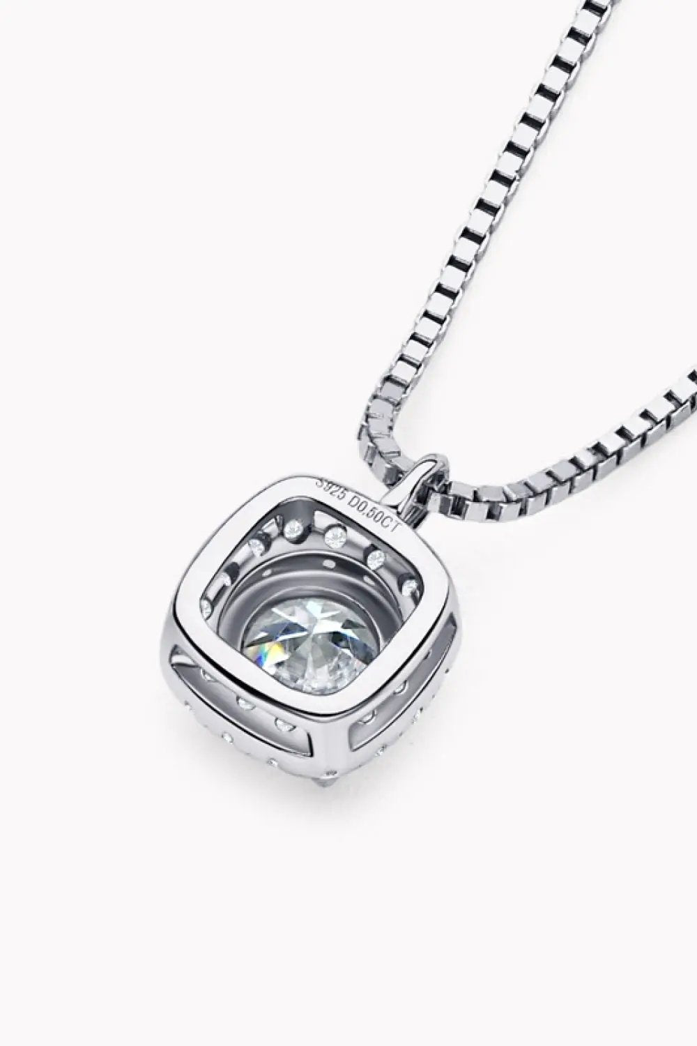 Moissanite Pendant Platinum-Plated Necklace by Trendsi