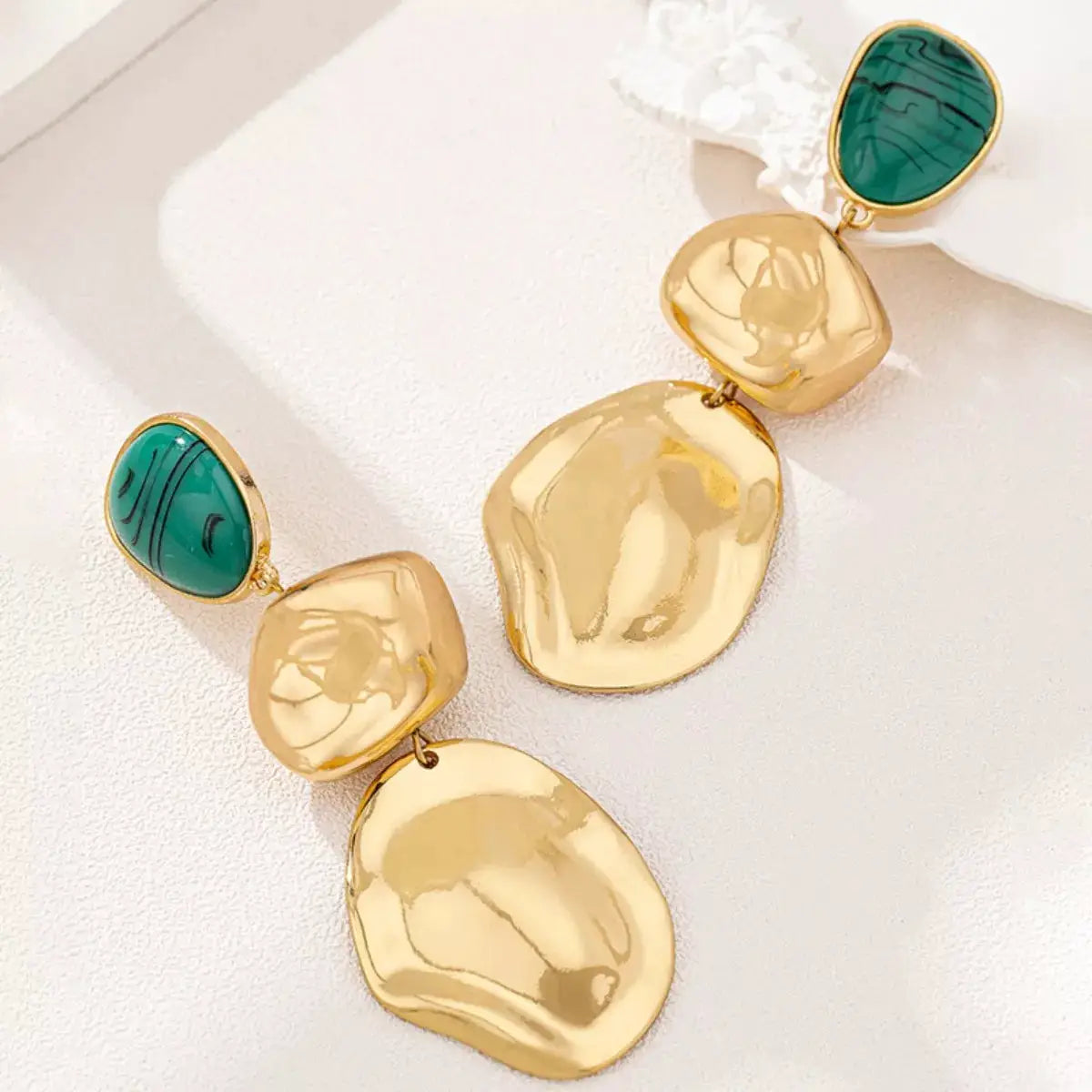 18K Gold-Plated Alloy Drop Earrings by Trendsi