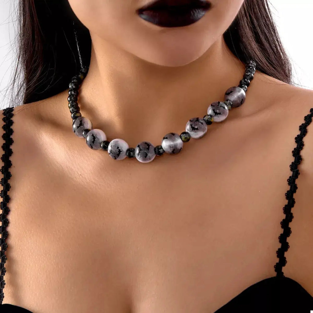 Halloween Beaded Necklace and Bracelet Set by Trendsi
